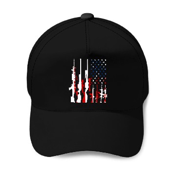 Discover Rifle gun flag Baseball Caps