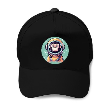 Discover Monkey Ape Astronaut Illustration Baseball Caps