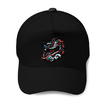 Discover Colorful Chinese Dragon Artwork Essentials Baseball Caps