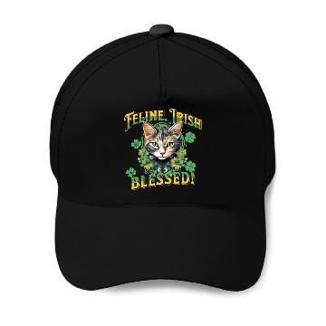 Discover FELINE IRISH BLESSED Feline Kitty Design Baseball Caps