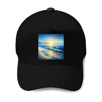 Discover Serene Seaside Sunrise Baseball Caps