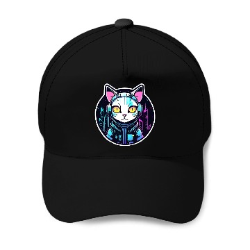 Discover Cyberpunk Cat Baseball Caps