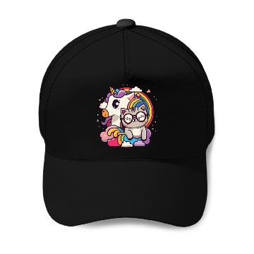 Discover cute cat and unicorn Baseball Caps