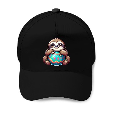 Discover Easter Sloth: Embrace and Easter Egg Baseball Caps