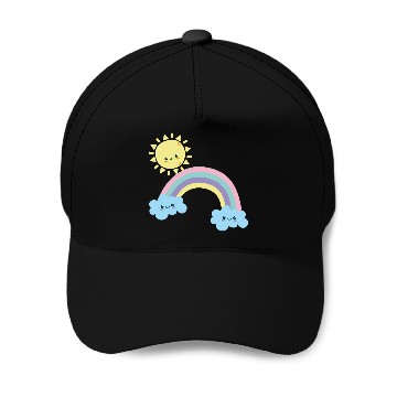 Discover Rainbow sun Baseball Caps