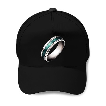 Discover Silver Ring With Green Inlay Jewelry Baseball Caps