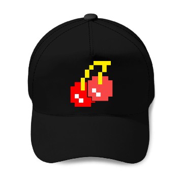 Discover 8 Bit Pixel Cherries 80s Video Game Halloween Baseball Caps