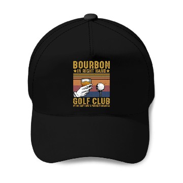 Discover Bourbon Golf Funny Golfer Bourbon Lover Baseball Caps