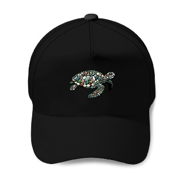 Discover Serenity Swim - Stone Mosaic Sea Turtle Baseball Caps