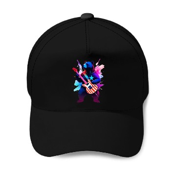 Discover Merica Bear - Rock'n Out! Baseball Caps