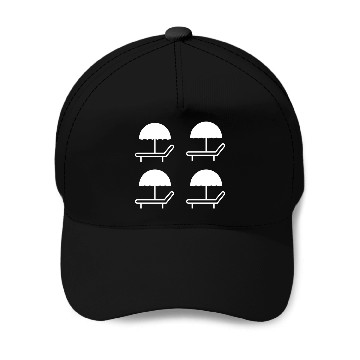 Discover beach umbrella icon Baseball Caps