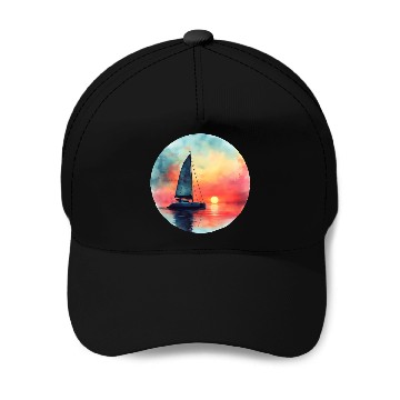 Discover Sunset Sails - Catamaran Sailing Baseball Caps