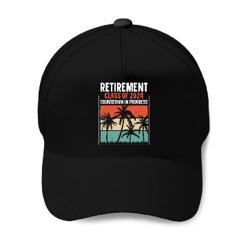Discover 2024 Retirement Countdown Beach Baseball Caps