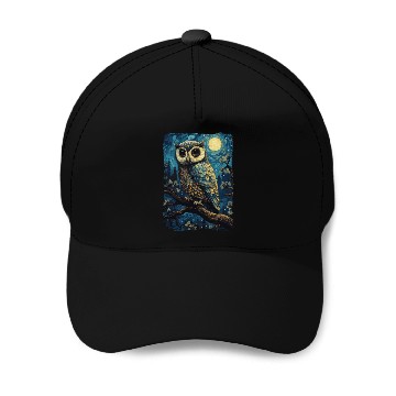 Discover Owl Starry Night Baseball Caps
