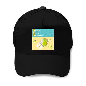 Discover Summer means swimming beach scene Baseball Caps