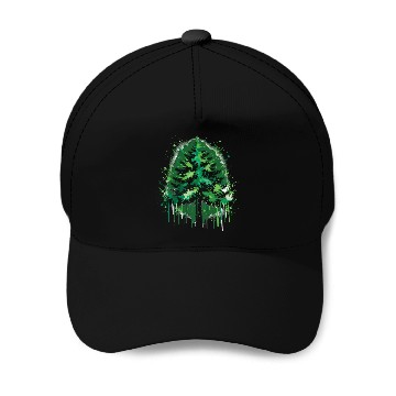 Discover Emerald Forest Drip Art Inspired Design Baseball Caps