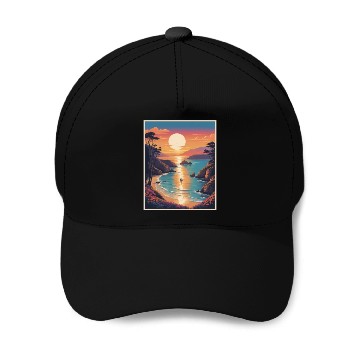 Discover Natural Beach View Baseball Caps
