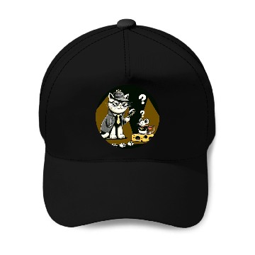 Discover Detective Cat and Superhero Mouse Adventure Baseball Caps