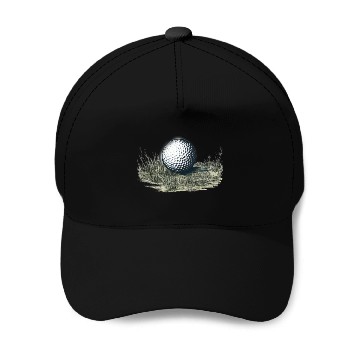 Discover Golf ball on grass Baseball Caps