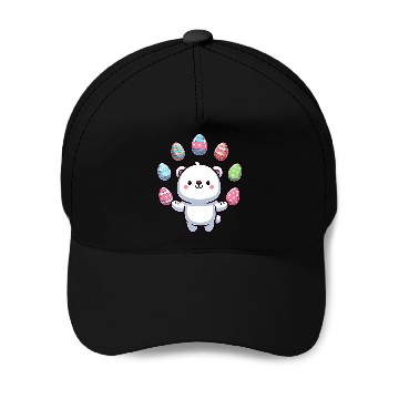 Discover Cartoon Polar Bear Easter Egg Design Baseball Caps