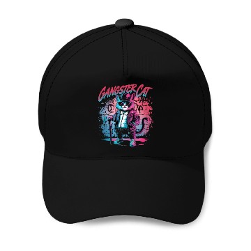 Discover Gangster cat Baseball Caps