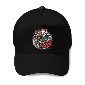 Discover Skeleton's Sakura Baseball Caps