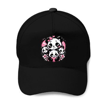 Discover Panda Love Baseball Caps
