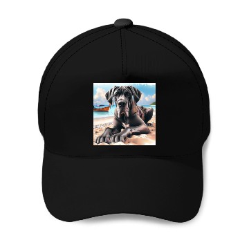 Discover Great Dane On The Beach Baseball Caps