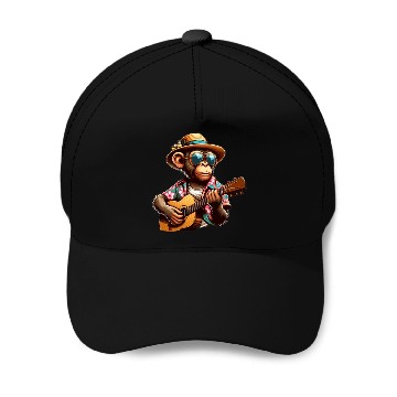 Discover Aloha Monkey Tunes Baseball Caps
