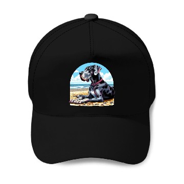 Discover Great Dane On The Beach Baseball Caps