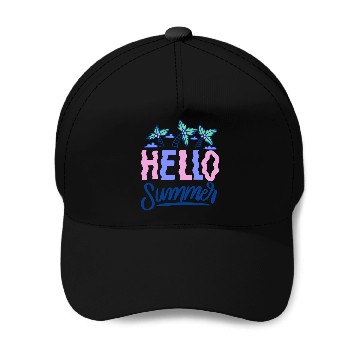 Discover Hello Summer Palm Trees Baseball Caps