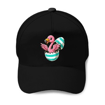 Discover Flamingo Hatching from Easter Egg Easter Surprise Baseball Caps