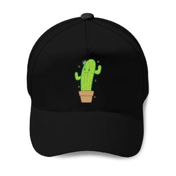 Discover Cactus in Pot Plant Environment Baseball Caps