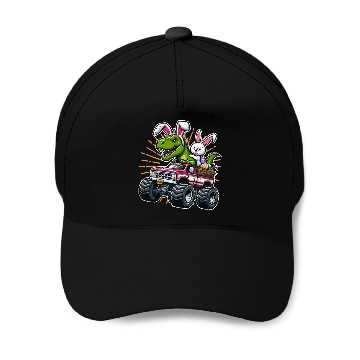 Discover EASTER DINOSAUR RIDING MONSTER TRUCK EASTER Baseball Caps