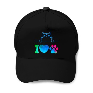 Discover i love cat Baseball Caps