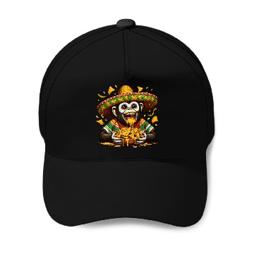 Discover Cinco de Mayo monkey with nachos Baseball Caps