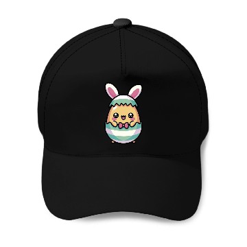 Discover Cute Chibi Easter Bunny in a Egg Baseball Caps