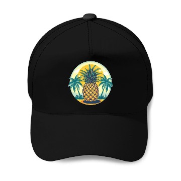 Discover Classic Pineapple and Palm Trees Baseball Caps