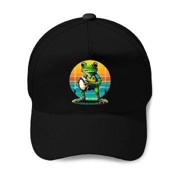 Discover Funky Frog Playing Rugby Baseball Caps