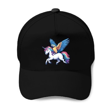 Discover Parrot on Unicorn Baseball Caps