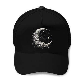 Discover Cool Full Moon - Solar Eclipse, Moon Phases Total Baseball Caps