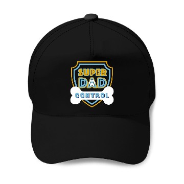 Discover Super Dad Control Light Blue Baseball Caps
