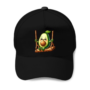 Discover Avocado on a Swing Baseball Caps