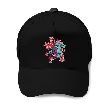 Discover Blue Samurai Deer Spirit Baseball Caps