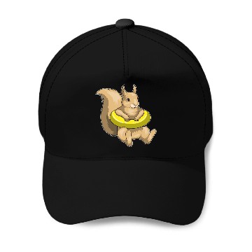 Discover Squirrel Swimming Swim ring Baseball Caps