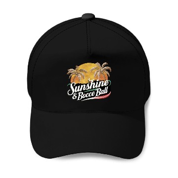 Discover Sunset Palms & Bocce Bliss Baseball Caps