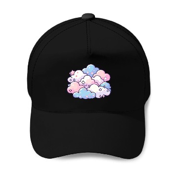 Discover Sweet Dreams: Pastel Cloudscape Baseball Caps