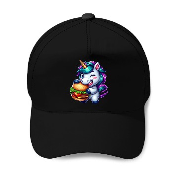 Discover Unicorn Hamburger Cheeseburger Baseball Caps