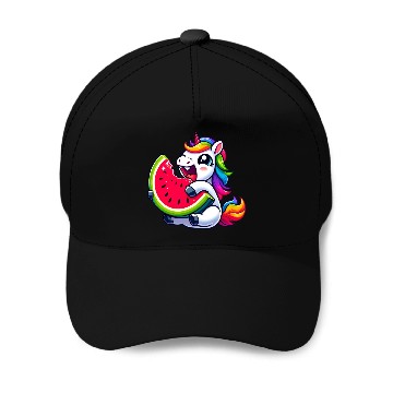 Discover Unicorn Watermelon Summer Design Baseball Caps