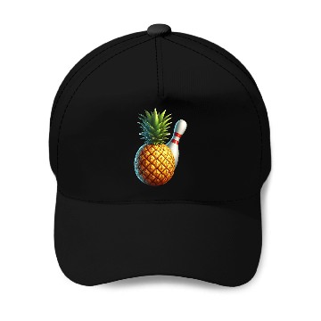 Discover bowling ball and pineapple Baseball Caps